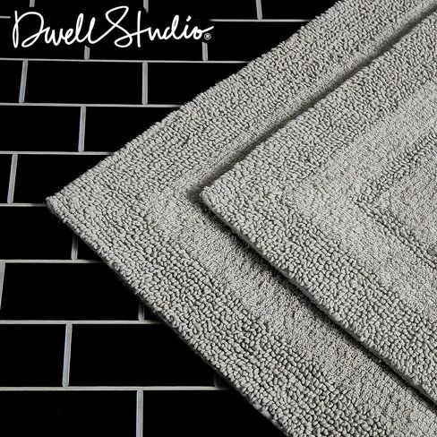 DwellStudio Non-Slip Back Cotton Bath Rugs: Luxurious Comfort and Anti-Slip Protection in Grey - 2pc Set in Saudi Arabia