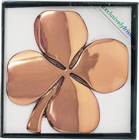 حصريًا معلقًا على الحائط من النحاس الأيرلندي شامروك المصقول | ديكور منزلي من النيكل الساتان أيرلندا سلتيك 4.5 بوصة × 4.5 بوصة (نحاس، 4.5 بوصة × 4.5 بوصة) in Kuwait