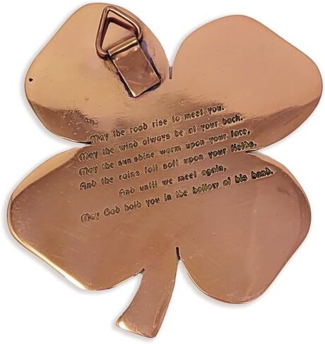 حصريًا معلقًا على الحائط من النحاس الأيرلندي شامروك المصقول | ديكور منزلي من النيكل الساتان أيرلندا سلتيك 4.5 بوصة × 4.5 بوصة (نحاس، 4.5 بوصة × 4.5 بوصة) in Kuwait