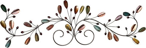 Touch of Class Candelaria Wall Grille - Multi Jewel Color - Metal Sculpture Decor for Over Door - Horizontal Art for Bedroom, Living Room, Kitchen - Scrolling Leaf Design in Saudi Arabia