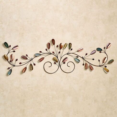 Touch of Class Candelaria Wall Grille - Multi Jewel Color - Metal Sculpture Decor for Over Door - Horizontal Art for Bedroom, Living Room, Kitchen - Scrolling Leaf Design in Saudi Arabia