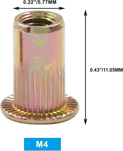 Hitefu 30PCS M12 Rivet Nuts, Carbon Steel Flat Head Threaded Insert Nuts, Knurled Body Rivnuts Nutserts for Metal, Fiberglass, Plastic in Saudi Arabia