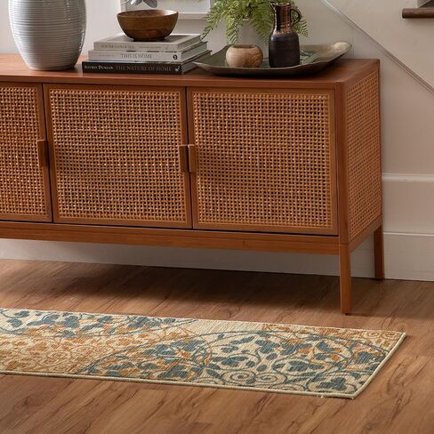 سجادة Mohawk Home Soho Medallones Garden Ornamental Runner Area مقاس 1'8"x5'، بيج in Saudi Arabia