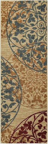 سجادة Mohawk Home Soho Medallones Garden Ornamental Runner Area مقاس 1'8"x5'، بيج in Saudi Arabia