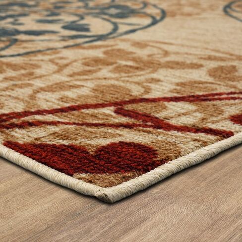 سجادة Mohawk Home Soho Medallones Garden Ornamental Runner Area مقاس 1'8"x5'، بيج in Saudi Arabia