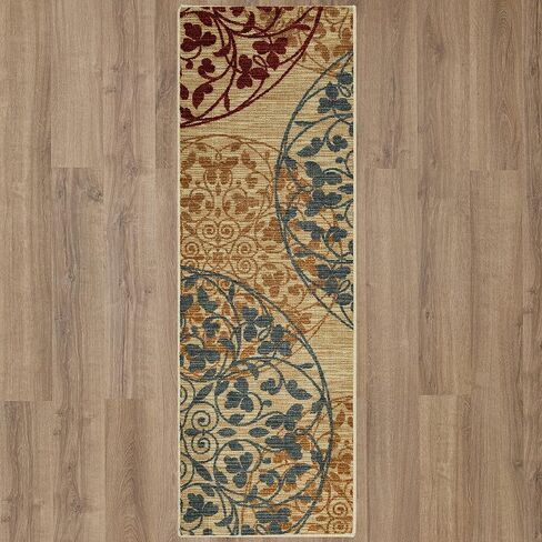 سجادة Mohawk Home Soho Medallones Garden Ornamental Runner Area مقاس 1'8"x5'، بيج in Saudi Arabia