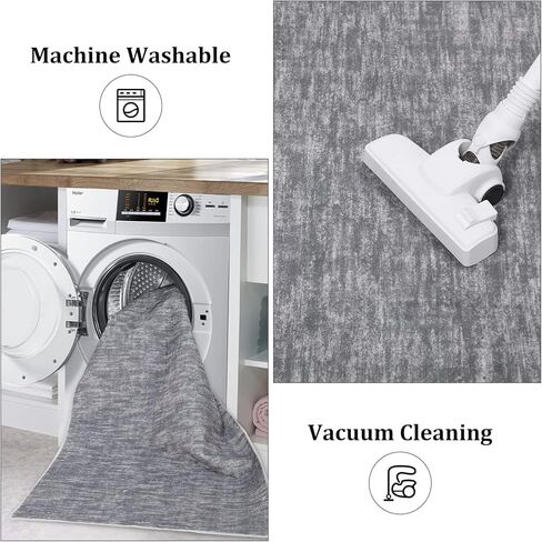 Runner Rug 2x6 Grey Rug Solid Washable Rugs Runners for Hallways Non Slip Kitchen Mat with Rubber Backing Indoor Mats for Front Door Entry Bedroom Laundry Living Room in Kuwait