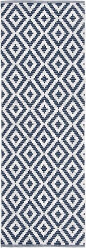 SAFAVIEH Montauk Collection Runner Rug - 2'3" x 7', Black & Ivory, Handmade Cotton, Ideal for High Traffic Areas in Living Room, Bedroom (MTK613A) in Saudi Arabia