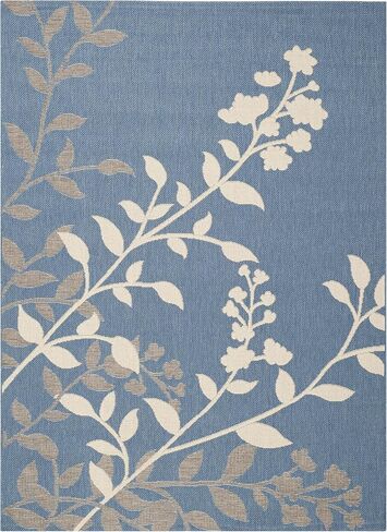 SAFAVIEH Courtyard Collection 6'7" x 9'6" Blue/Beige CY7019 Indoor/ Outdoor Splashproof Easy Scrubbing Patio Backyard Mudroom Area Rug in Saudi Arabia