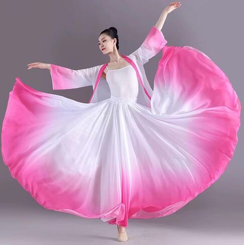 720 Degree Gradient Long Skirt Modern Dance Classical Ballet Lyric Dance Long Skirt in Saudi Arabia