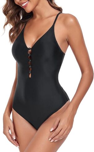 Bikinis Swimsuit Set for Women's One Piece Deep V Neck Cutout Swimsuit in Saudi Arabia