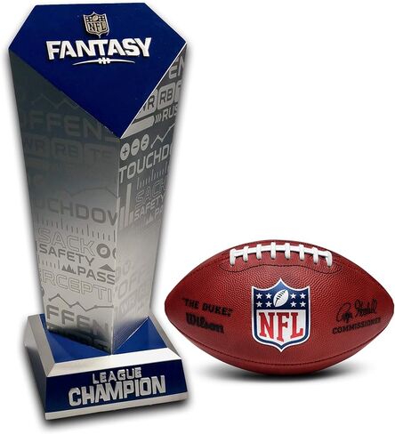 2020 NFL Officially Licensed Fantasy Football Trophy, Silver/Blue, Large (FFLTPHY-40020) in Kuwait