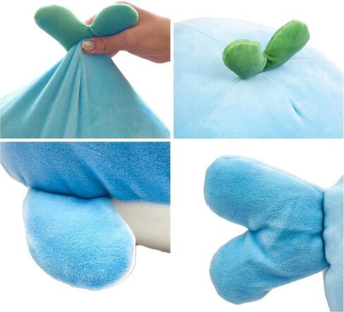 Wally The Whale وسادة قطيفة زرقاء إسفنجية أصلية لطيفة فائقة النعومة - 15 بوصة in Saudi Arabia