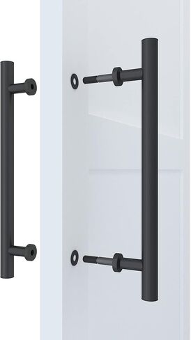JUBEST 16" Matte Black Handles Ladder Style Bar Handle Set Stainless Steel Pipe Handle Pull Set for Sliding Barn Door in Saudi Arabia