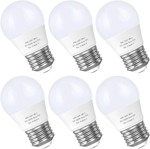 لمبة LED A15، لمبة إضاءة E26 للأجهزة الأساسية، 6 وات (مكافئ 60 وات)، مصابيح إضاءة مروحة السقف، 550 لومن، مصابيح صغيرة، غير قابلة للتعتيم، ضوء نهاري 5000 كلفن، 6 عبوات in Kuwait