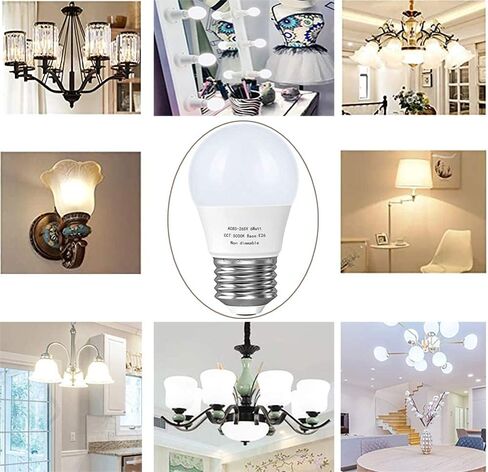 لمبة LED A15، لمبة إضاءة E26 للأجهزة الأساسية، 6 وات (مكافئ 60 وات)، مصابيح إضاءة مروحة السقف، 550 لومن، مصابيح صغيرة، غير قابلة للتعتيم، ضوء نهاري 5000 كلفن، 6 عبوات in Kuwait