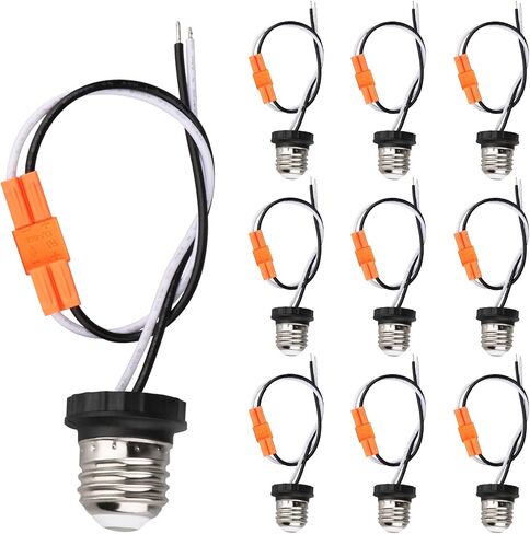 E26 Socket Adapter, 6 Pack Light Bulb Socket Pigtail, Screw in Male Light Socket Pigtail, E26 Medium Base Recessed Light Adapter, for Led Ceiling Light Downlight Socket Adapter Pigtail (Pack of 6） in Saudi Arabia