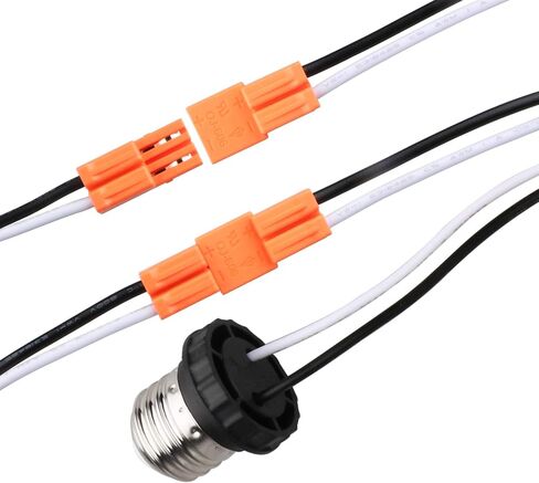 E26 Socket Adapter, 6 Pack Light Bulb Socket Pigtail, Screw in Male Light Socket Pigtail, E26 Medium Base Recessed Light Adapter, for Led Ceiling Light Downlight Socket Adapter Pigtail (Pack of 6） in Saudi Arabia