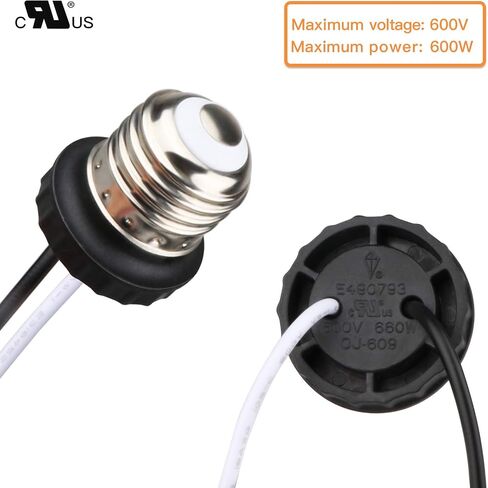 E26 Socket Adapter, 6 Pack Light Bulb Socket Pigtail, Screw in Male Light Socket Pigtail, E26 Medium Base Recessed Light Adapter, for Led Ceiling Light Downlight Socket Adapter Pigtail (Pack of 6） in Saudi Arabia