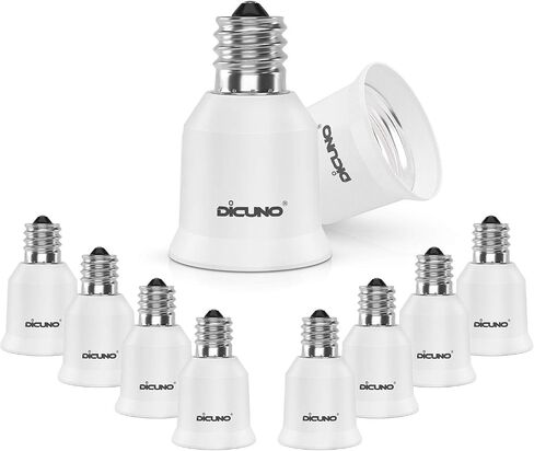 DiCUNO E17 to E26 Adapter, Intermediate E17 Socket to Standard E26 Socket Converter, LED Light Bulb Converter, Max Wattage 200W, 200℃ Heat Resistant (6-Pack) in Saudi Arabia