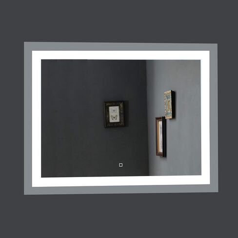 Dimmable LED Lighted Bathroom Mirror Wall Mounted Vanity Mirror with High Lumen CRI>90 Dimmable Touch Button Vertical & Horizontal Installation (Atlantis-3628 36x28 inch) in Saudi Arabia