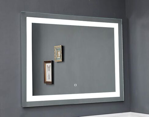 Dimmable LED Lighted Bathroom Mirror Wall Mounted Vanity Mirror with High Lumen CRI>90 Dimmable Touch Button Vertical & Horizontal Installation (Atlantis-3628 36x28 inch) in Saudi Arabia