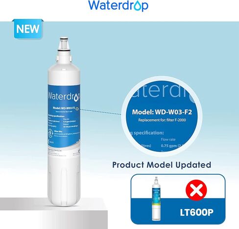 فلتر مياه Waterdrop F-2000، 4204490، بديل لـ Sub-Zero® 4204490، 4290510، F-2000 & F-2000s، F-1000 & F-1000s، نظام ترشيح F-3000، AquaPure AP Easy C-Complete، مياه تحت الصفر منقي in Saudi Arabia