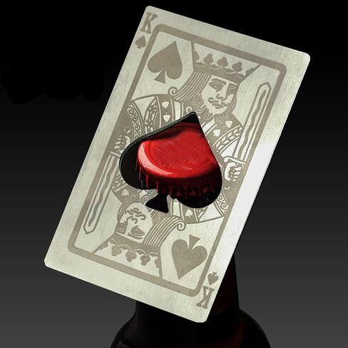 Metal Card Bottle Opener Stainless Steel Silver with Engraved Pattern (4 Styles per pack) in Saudi Arabia