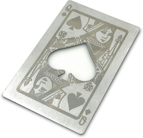 Metal Card Bottle Opener Stainless Steel Silver with Engraved Pattern (4 Styles per pack) in Saudi Arabia