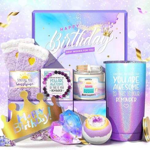GEMTEND Birthday Gifts for Women, Happy Birthday Gift Basket for Women, Woman Birthday Gifts Ideas Gift Set for Her, Female, Women, Sister, Mom,Wife, Girlfriend, Coworker, Daughter in Saudi Arabia
