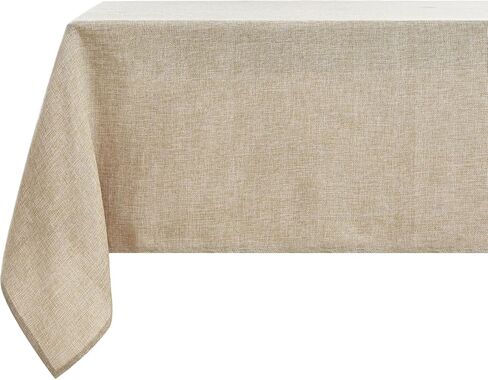 Rectangle Tablecloth Faux Linen Table Cover Washable Table Cloth for Dining Parties Wedding Kitchen Restaurant (Brown,55×55) in Saudi Arabia