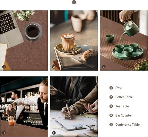 Rectangle Tablecloth Faux Linen Table Cover Washable Table Cloth for Dining Parties Wedding Kitchen Restaurant (Brown,55×55) in Saudi Arabia