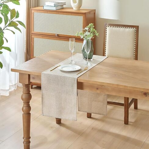 Rectangle Tablecloth Faux Linen Table Cover Washable Table Cloth for Dining Parties Wedding Kitchen Restaurant (Brown,55×55) in Saudi Arabia