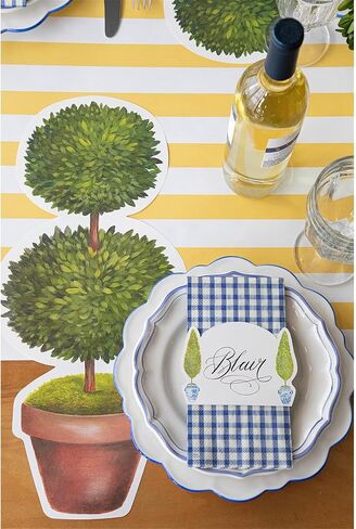 Disposable Marigold Striped Table Runner - Paper Table Runner Roll for Parties or Weddings - American Made in Saudi Arabia