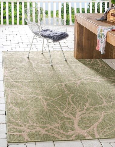 Unique Loom Outdoor Botanical Collection Area Rug - Branch (2' x 3' 1" Rectangle, Terracotta/ Beige) in Saudi Arabia
