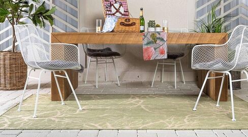 Unique Loom Outdoor Botanical Collection Area Rug - Branch (2' x 3' 1" Rectangle, Terracotta/ Beige) in Saudi Arabia