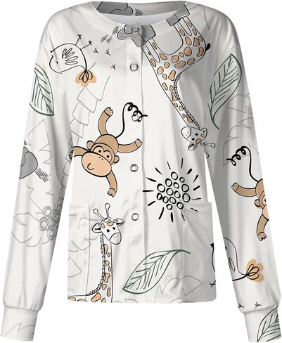 Woman Scrubs Scrubs Joggers for Women Soft Scrub Womens Printed Jacket Scrub Jacket Scrub Tops Women Plus Size Plus Size Long Sleeve Tops Women Crew Neck Nurses Scrubs Sets for Women Halloween in Saudi Arabia