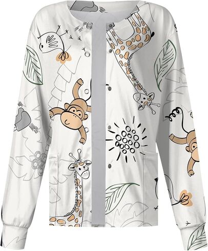 Woman Scrubs Scrubs Joggers for Women Soft Scrub Womens Printed Jacket Scrub Jacket Scrub Tops Women Plus Size Plus Size Long Sleeve Tops Women Crew Neck Nurses Scrubs Sets for Women Halloween in Saudi Arabia