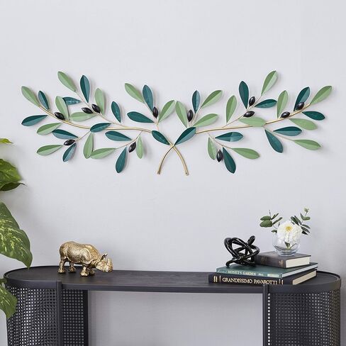 Deco 79 Metal Leaf Wall Decor, 46" x 2" x 16", Green in Saudi Arabia
