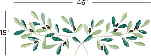 Deco 79 Metal Leaf Wall Decor, 46" x 2" x 16", Green in Saudi Arabia