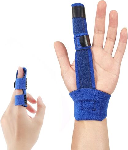 2PCS Trigger Finger Splint, Adjustable Finger Brace, Break Metacarpal Splint Brace, Broken Fingers Straightening for Sprains, Pain Relief, Mallet Injury, Arthritis (Blue) in Saudi Arabia