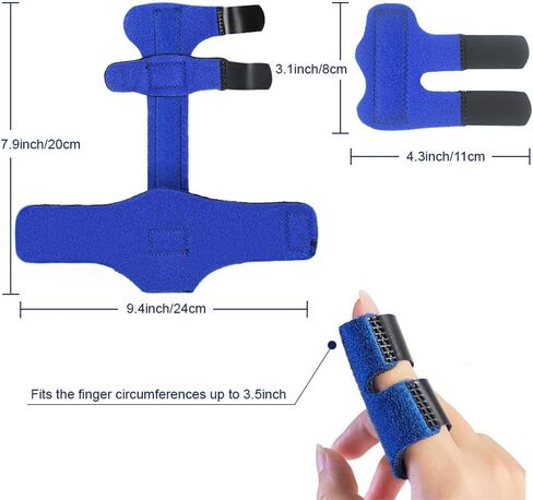 2PCS Trigger Finger Splint, Adjustable Finger Brace, Break Metacarpal Splint Brace, Broken Fingers Straightening for Sprains, Pain Relief, Mallet Injury, Arthritis (Blue) in Saudi Arabia