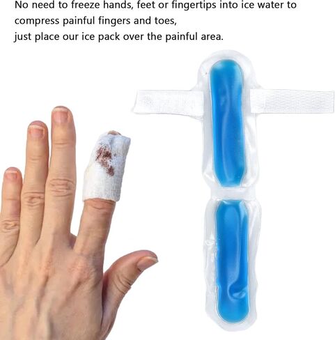 Finger Ice Pack, 3.1in Length Finger Toe Ice Pack Brace Reusable Hot and Cold for Trigger Mallet Broken Finger Lightweight Toe Tip Gel Ice Pack for Women Men Hot Cold Packs Ice in Saudi Arabia