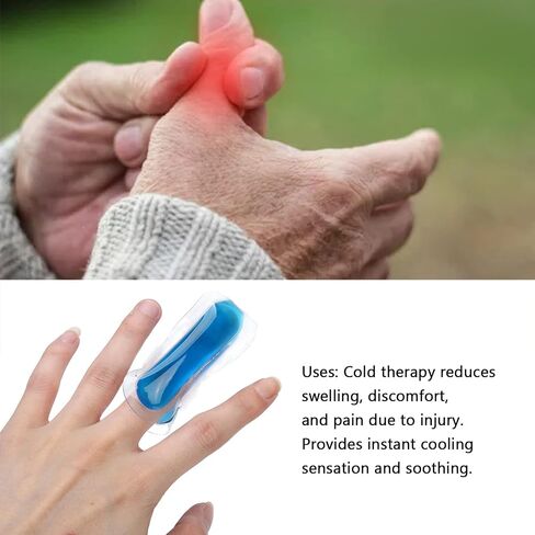 Finger Ice Pack, 3.1in Length Finger Toe Ice Pack Brace Reusable Hot and Cold for Trigger Mallet Broken Finger Lightweight Toe Tip Gel Ice Pack for Women Men Hot Cold Packs Ice in Saudi Arabia