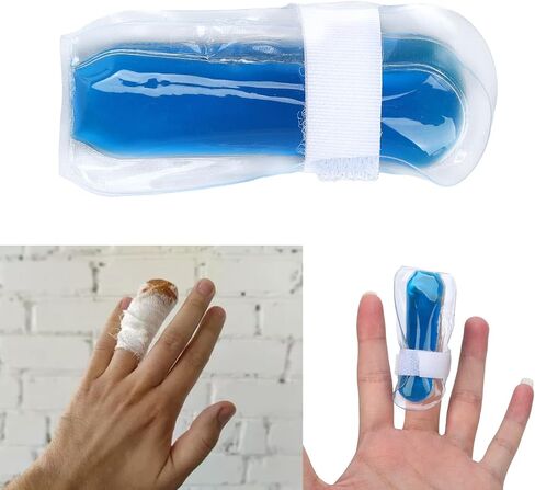 Finger Ice Pack, 3.1in Length Finger Toe Ice Pack Brace Reusable Hot and Cold for Trigger Mallet Broken Finger Lightweight Toe Tip Gel Ice Pack for Women Men Hot Cold Packs Ice in Saudi Arabia