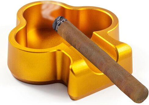 Cigar Ashtray Outdoor Aluminum Ash Tray Cigarette Ashtray for Patio Cigar Accessories Torch Lighter Cigar Ashtray (Black) in Saudi Arabia