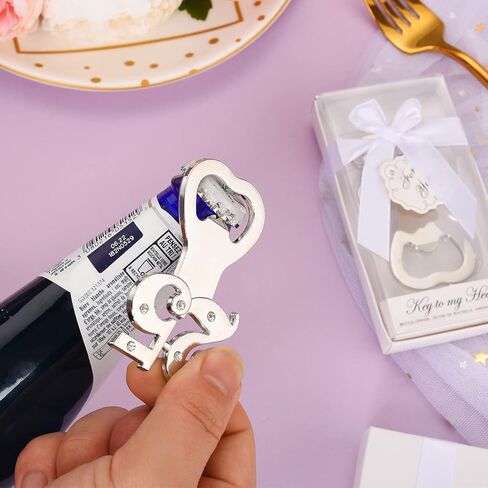 24PCS 25th Birthday Party Favors for Guests,Number 25 Silver Wedding Anniversary Beer Bottle Openers Gifts, Decorations,Souvenirs for Guests for Bridal Shower Favors (24, 25) in Saudi Arabia