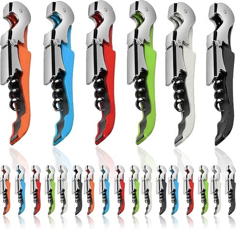 6 Pieces wine key wine opener Professional Waiter Corkscrews Stainless bottle opener Fold Serrated Foil Cutter Key for Family, Company Party,Bars,Restaurants(black) in Saudi Arabia
