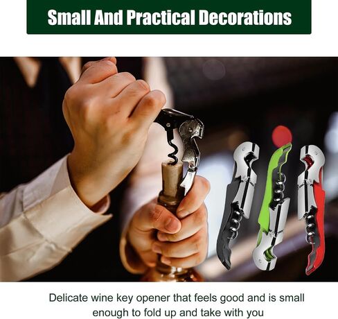 6 Pieces wine key wine opener Professional Waiter Corkscrews Stainless bottle opener Fold Serrated Foil Cutter Key for Family, Company Party,Bars,Restaurants(black) in Saudi Arabia