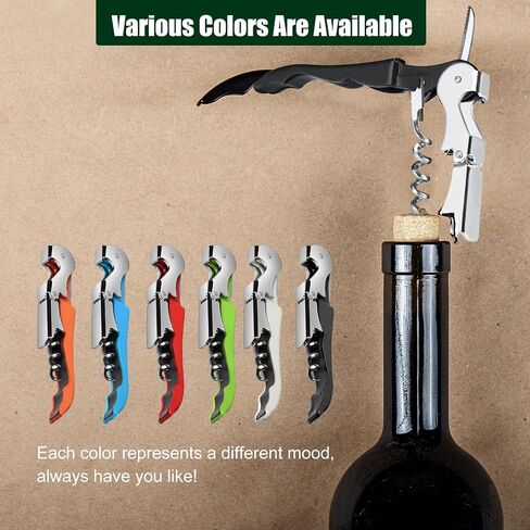 6 Pieces wine key wine opener Professional Waiter Corkscrews Stainless bottle opener Fold Serrated Foil Cutter Key for Family, Company Party,Bars,Restaurants(black) in Saudi Arabia